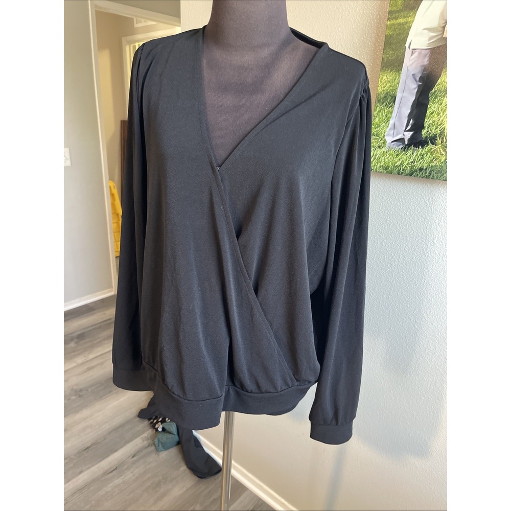 Banana Republic Women Long Sleeve Blouse Black Size XL